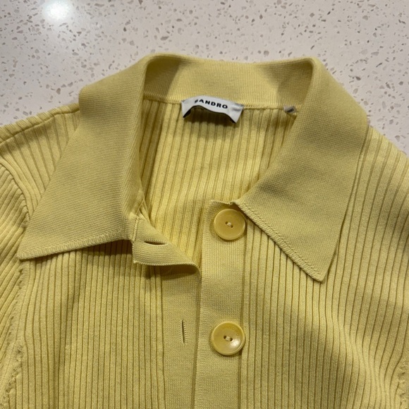 Sandro Ribbed Button-Up Cardigan - Picture 2 of 5